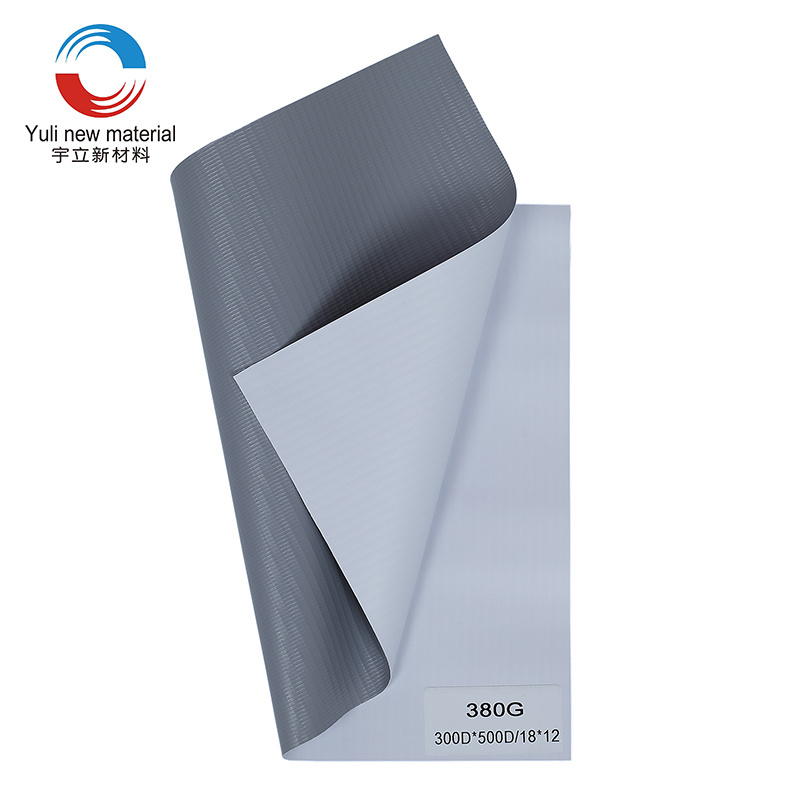 380gsm 300D × 500D 18 × 12 لافتة PVC فليكس رمادية مغلفة على البارد